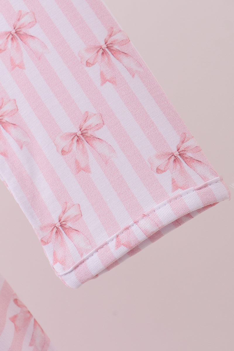 Pink Bows and Stripes Bamboo Dress