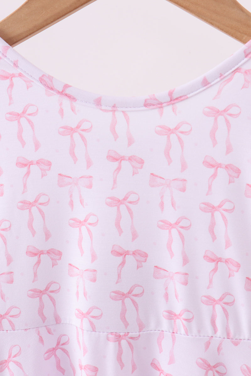 Pink Tiny Bow Bamboo Dress