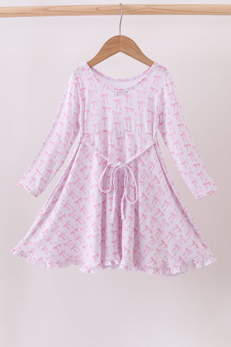 Pink Tiny Bow Bamboo Dress