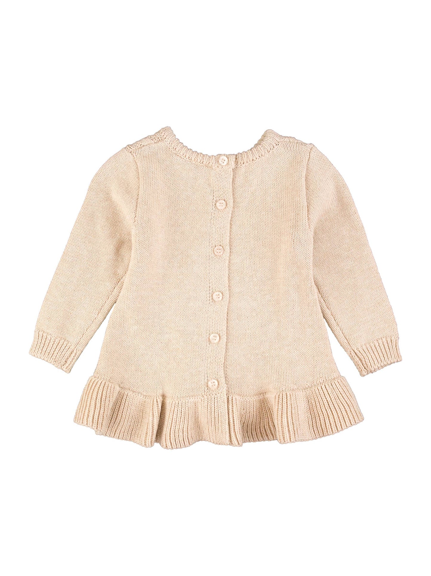 RB Girl Oatmeal Ruffle Knit Sweater Back