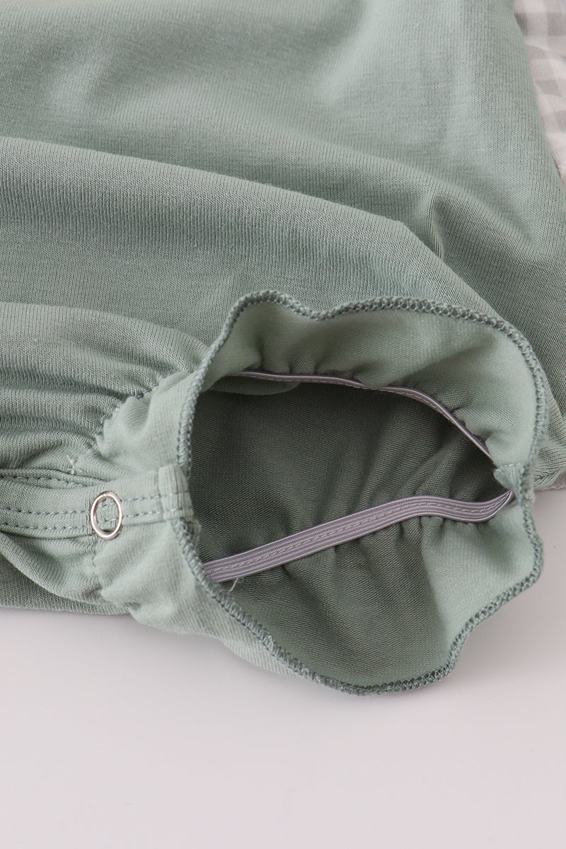 Sage Bubble with Ruffle and French Knot Turkey