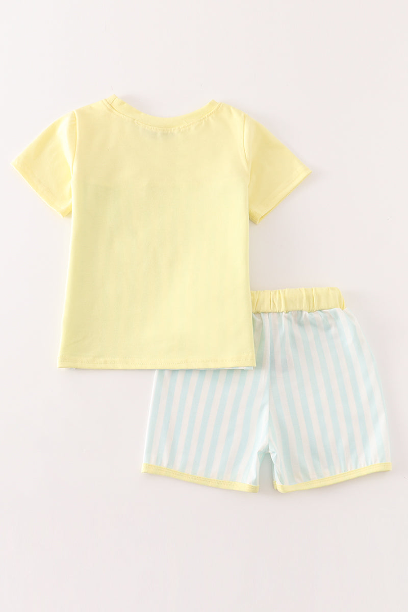 Yellow and Blue Striped Set