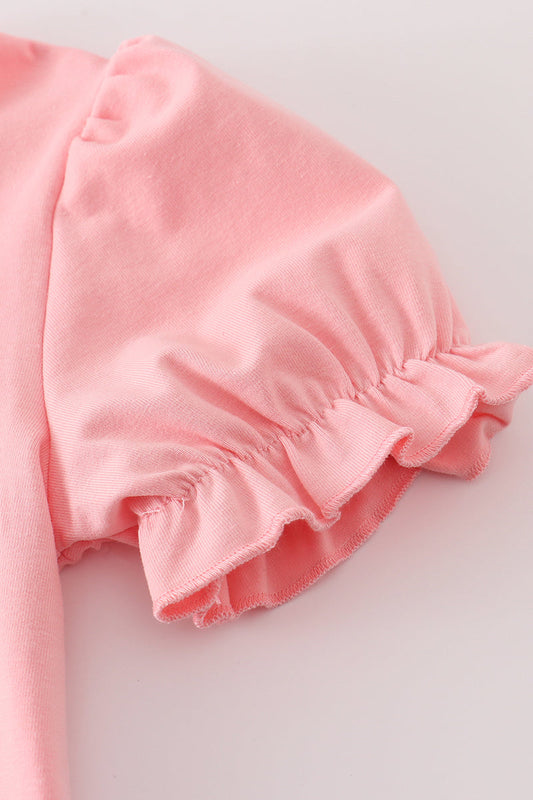 Pink Floral Minnie Applique Dress