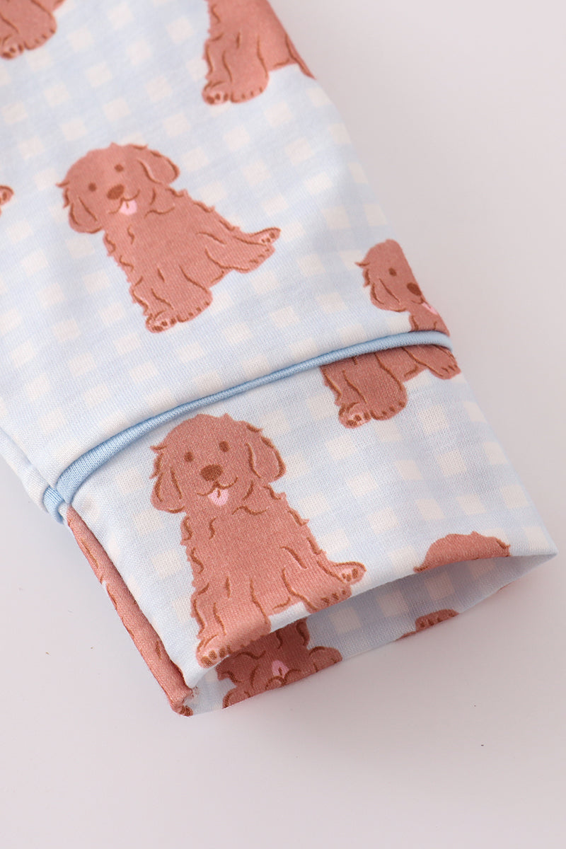 Blue Puppy Pajamas Set
