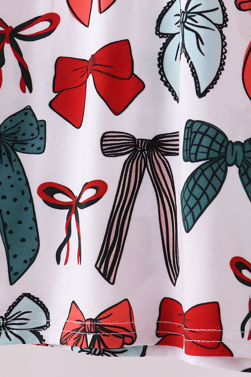 Red Bow Bamboo Pajamas Set