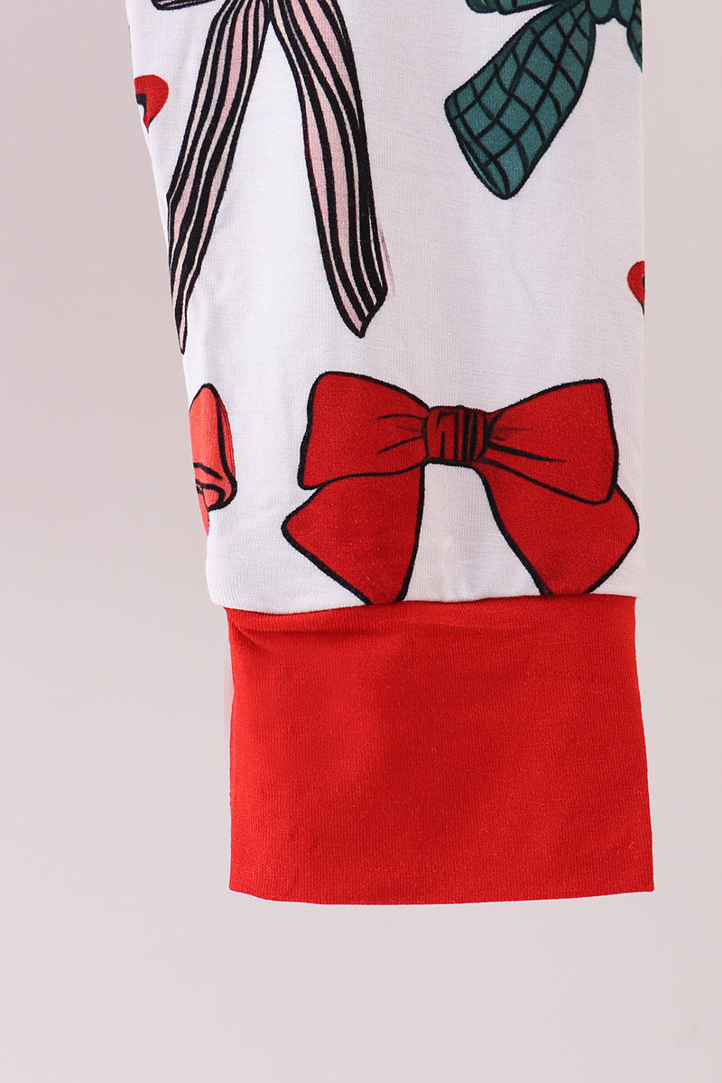 Red Bow Bamboo Pajamas Set