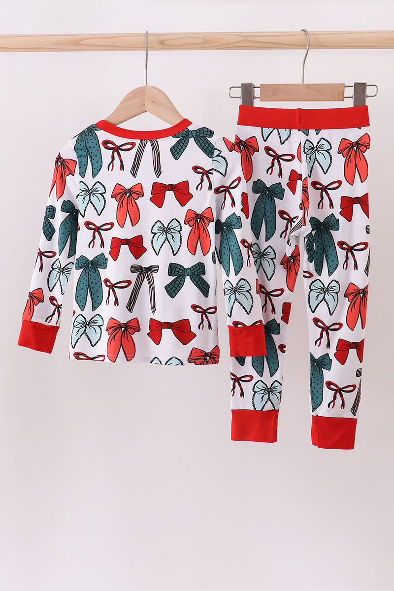 Red Bow Bamboo Pajamas Set