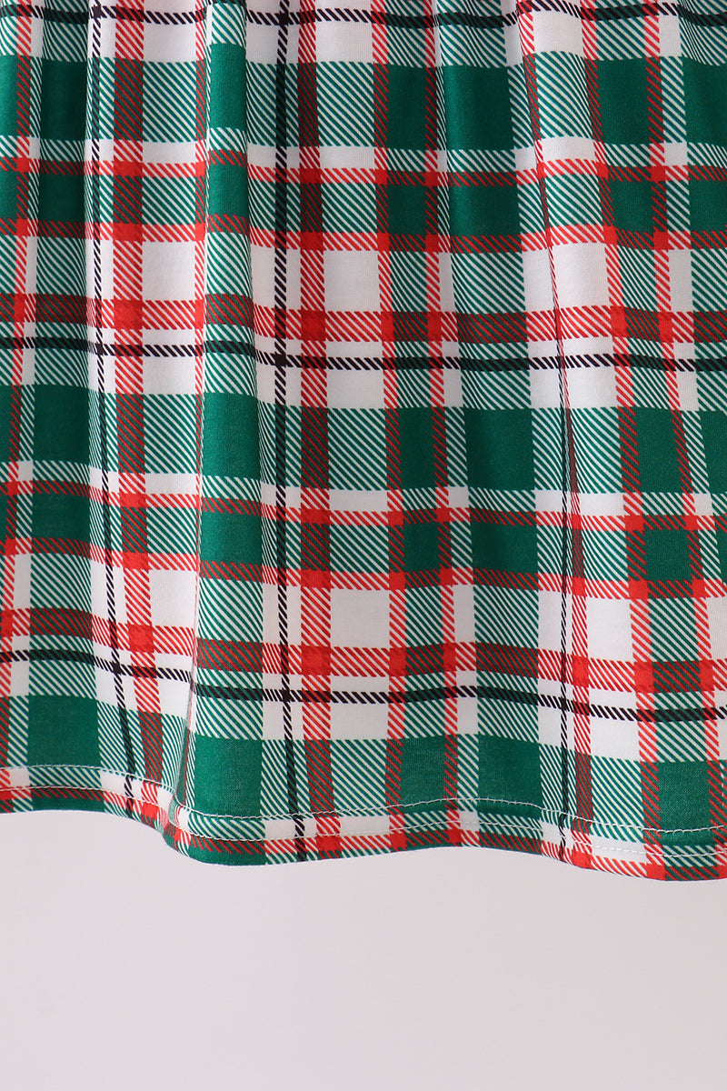 Green Plaid 2 Piece Dress Set