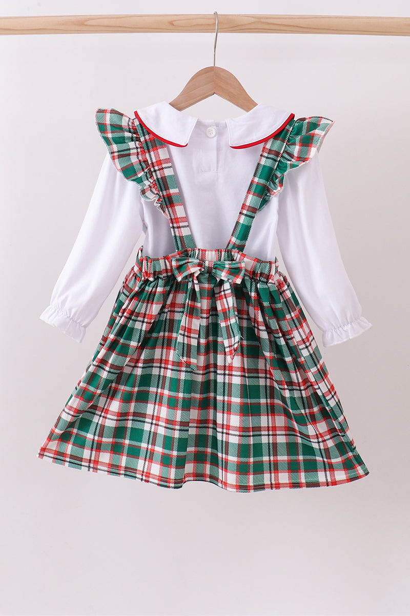 Green Plaid 2 Piece Dress Set