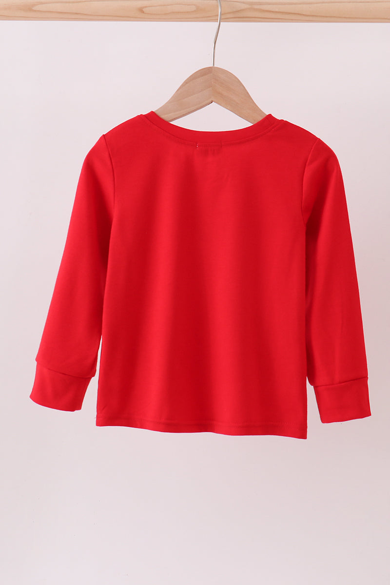 Long Sleeve Santa Claus Applique Shirt