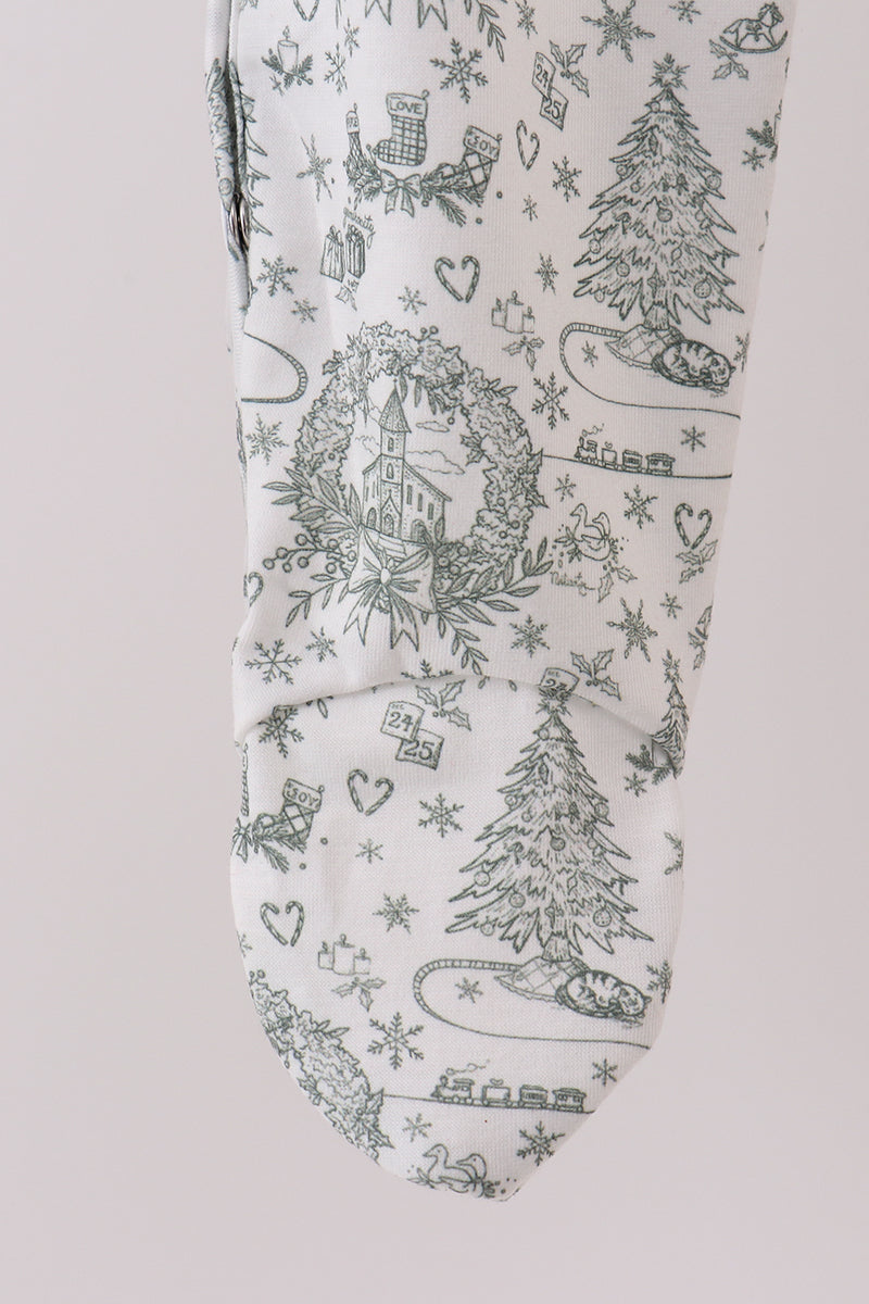 Christmas Tree One-Piece with Bow