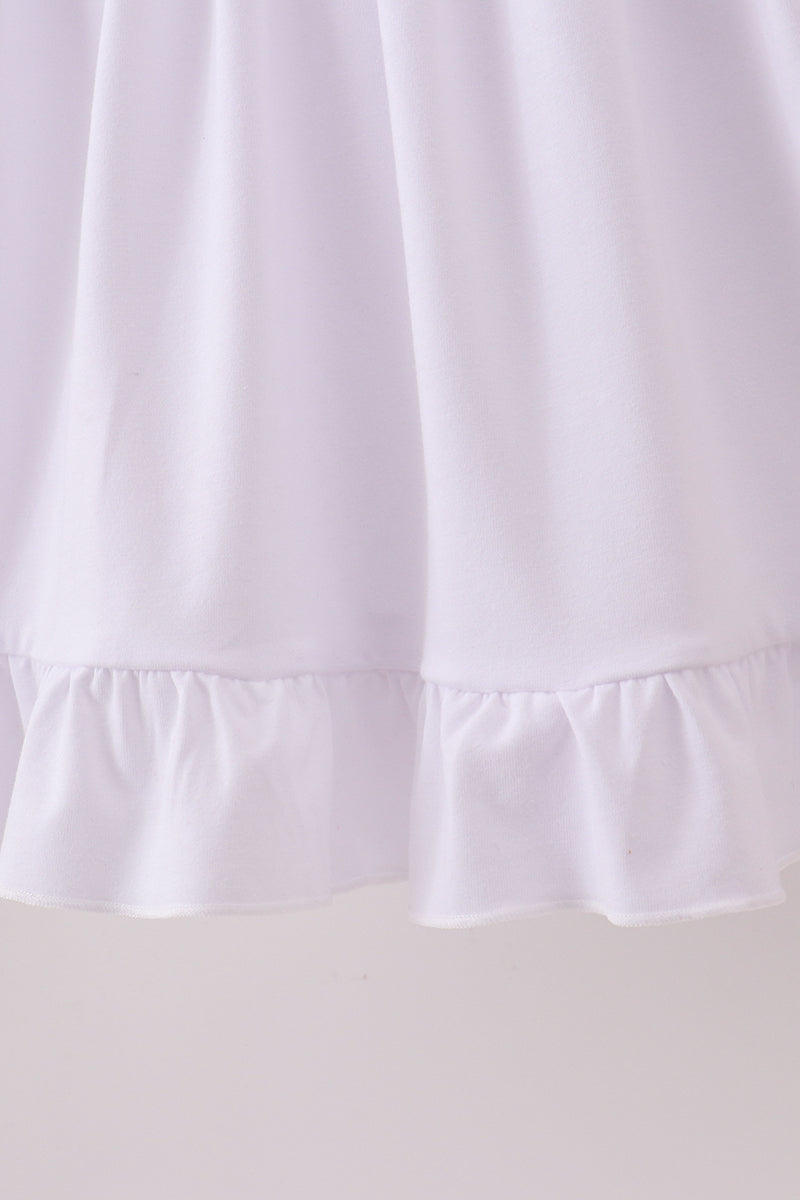 White Smocked Wreath Dress
