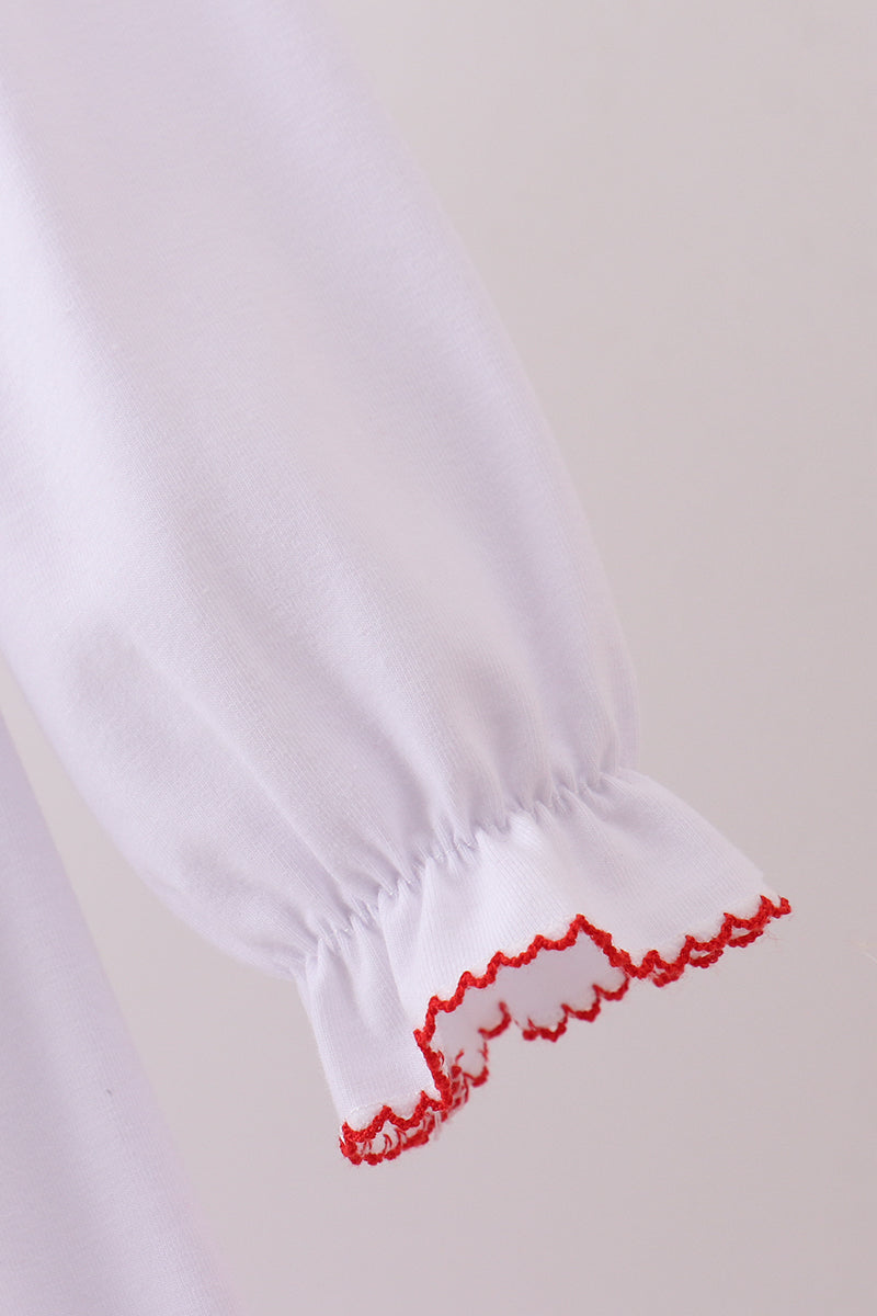 White Smocked Wreath Dress