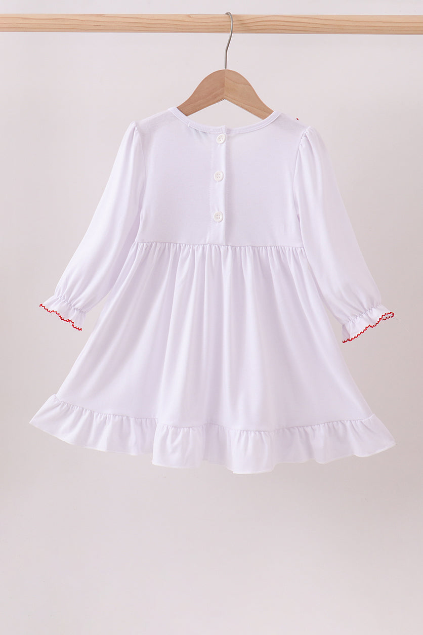White Smocked Wreath Dress