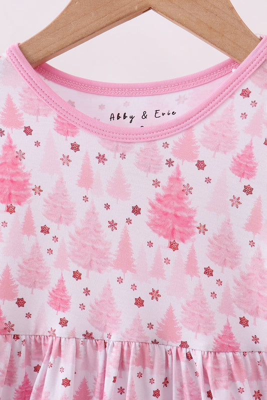 Pink Christmas Tree Bamboo Dress