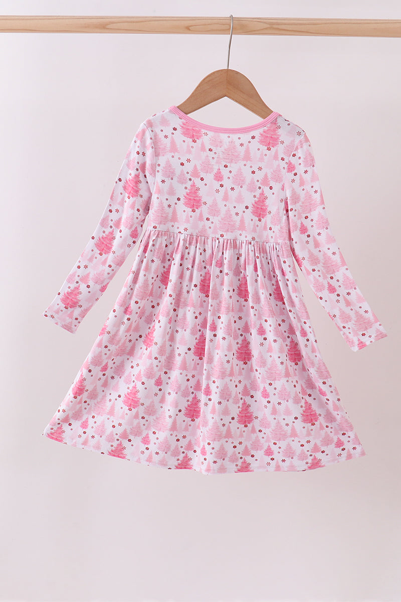 Pink Christmas Tree Bamboo Dress