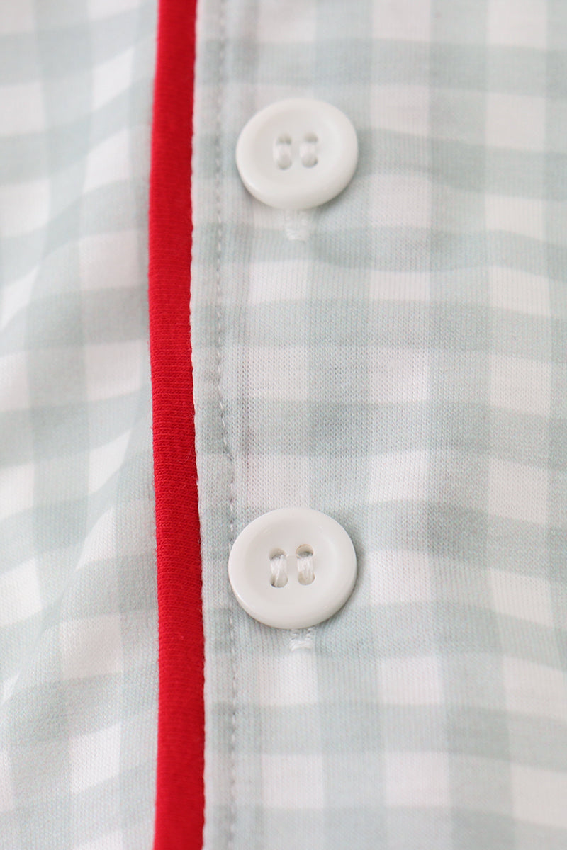 Sage and White Gingham Pajama Set