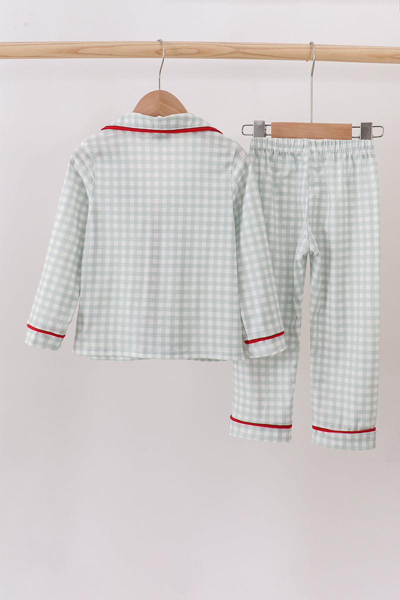 Sage and White Gingham Pajama Set
