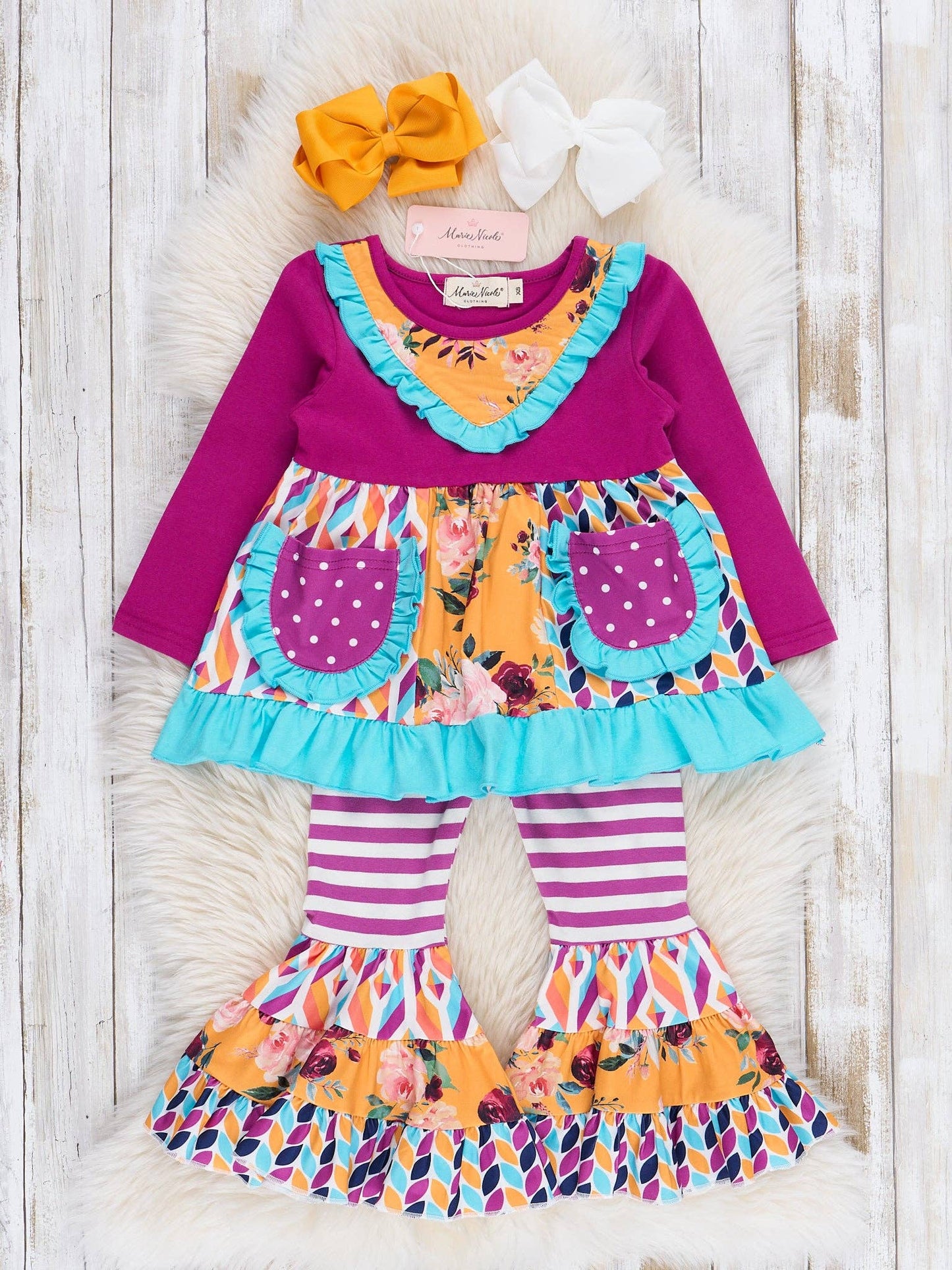 NEW! Pocket Flara Bells Outfit - Mulberry