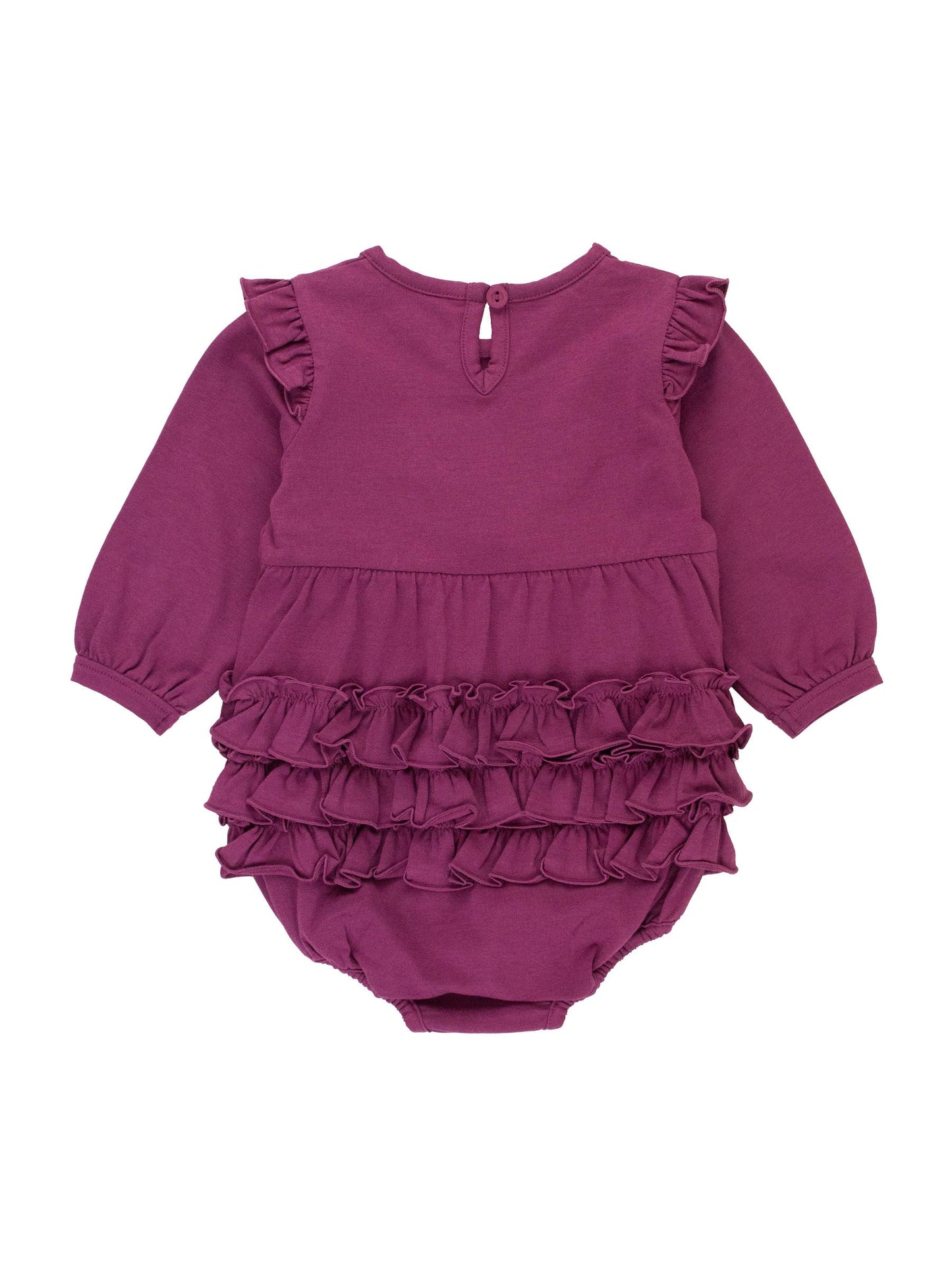 RB Girl Eggplant Ruffle Bubble Back