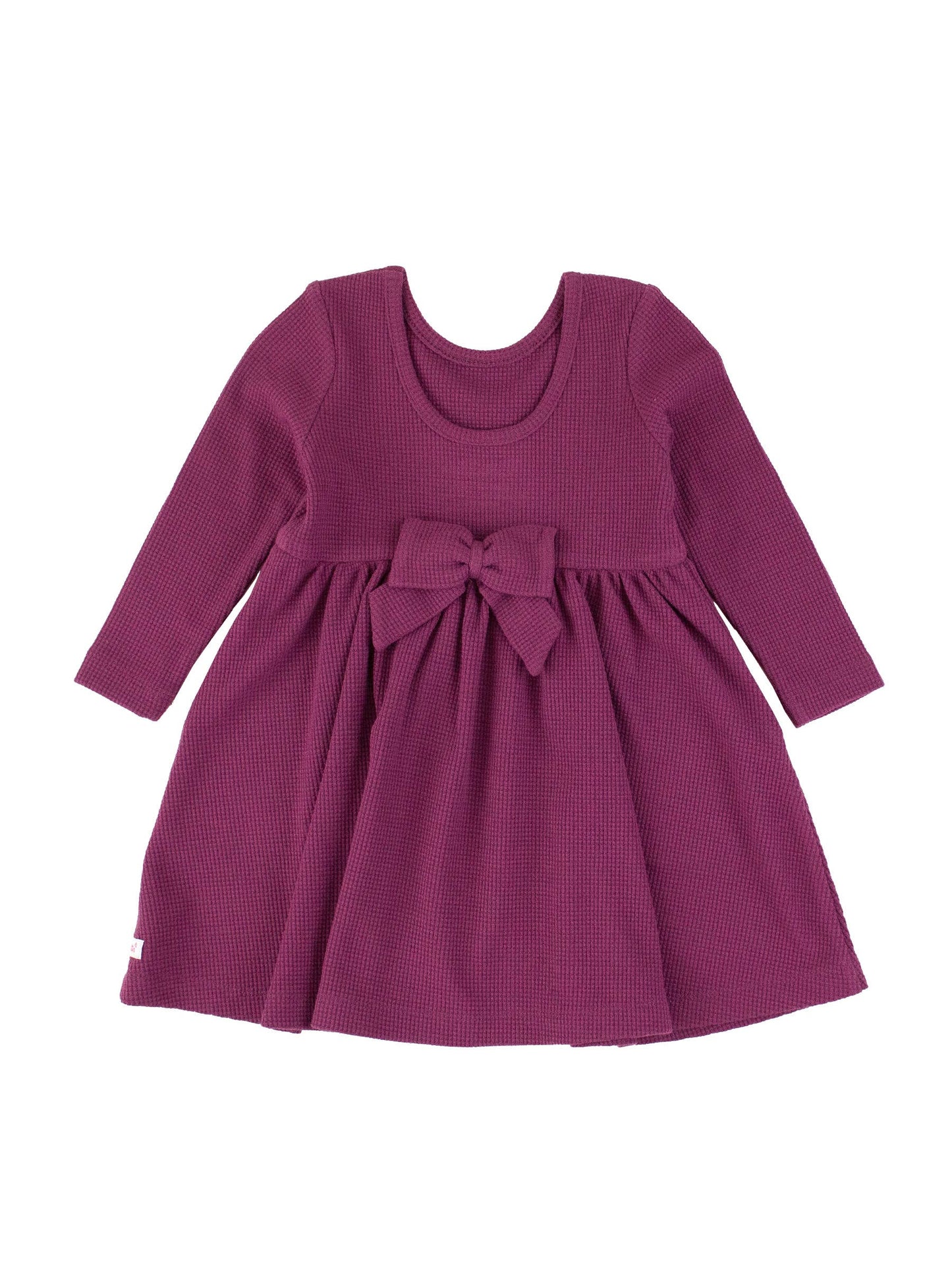 RB Girl Eggplant Waffle Dress Back