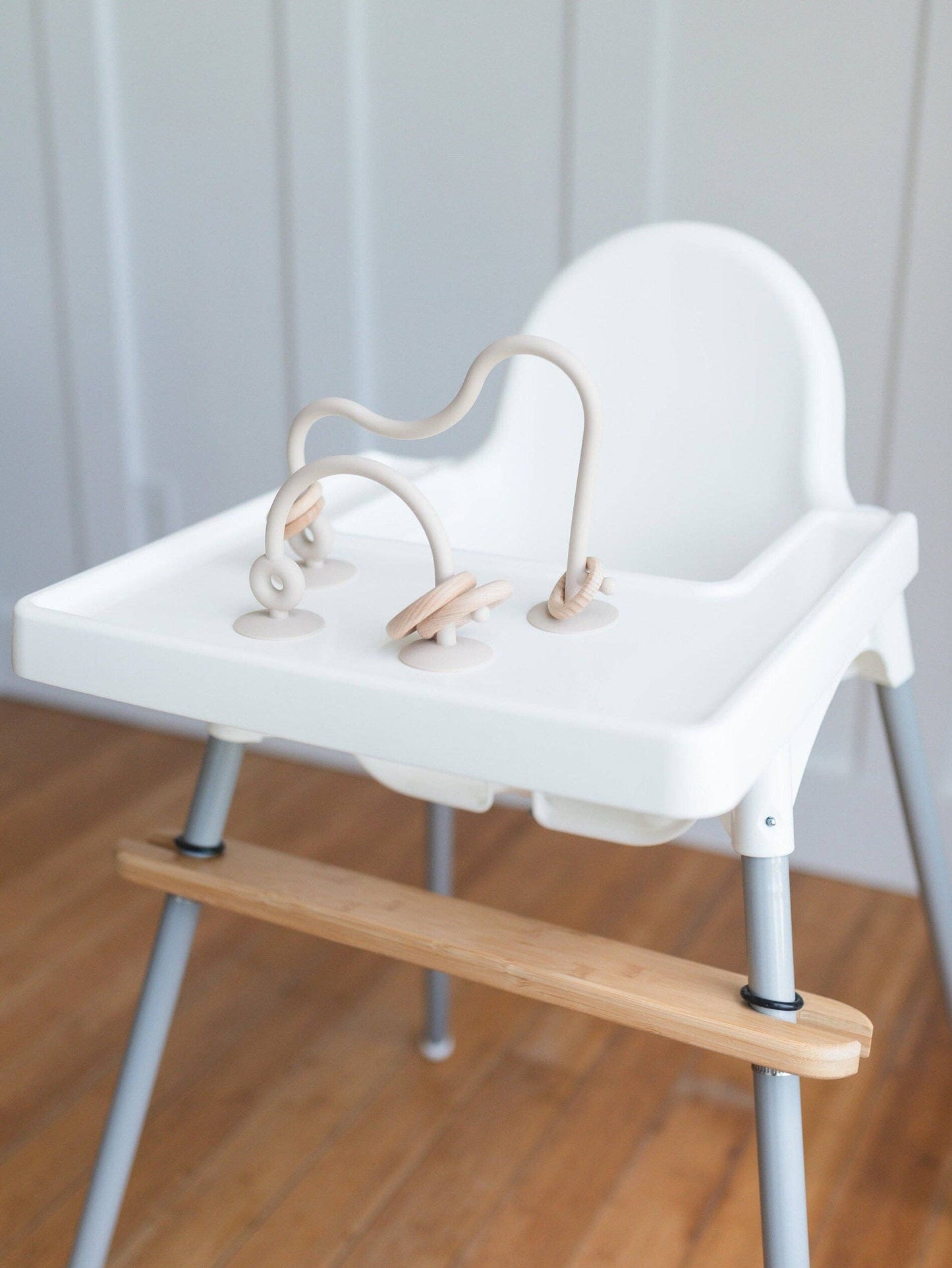Baby Silicone Tray Toy Beige Neutral Attached