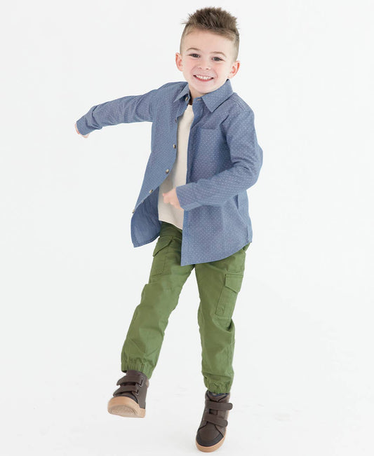 RB Olive Boy Jogger Modeled