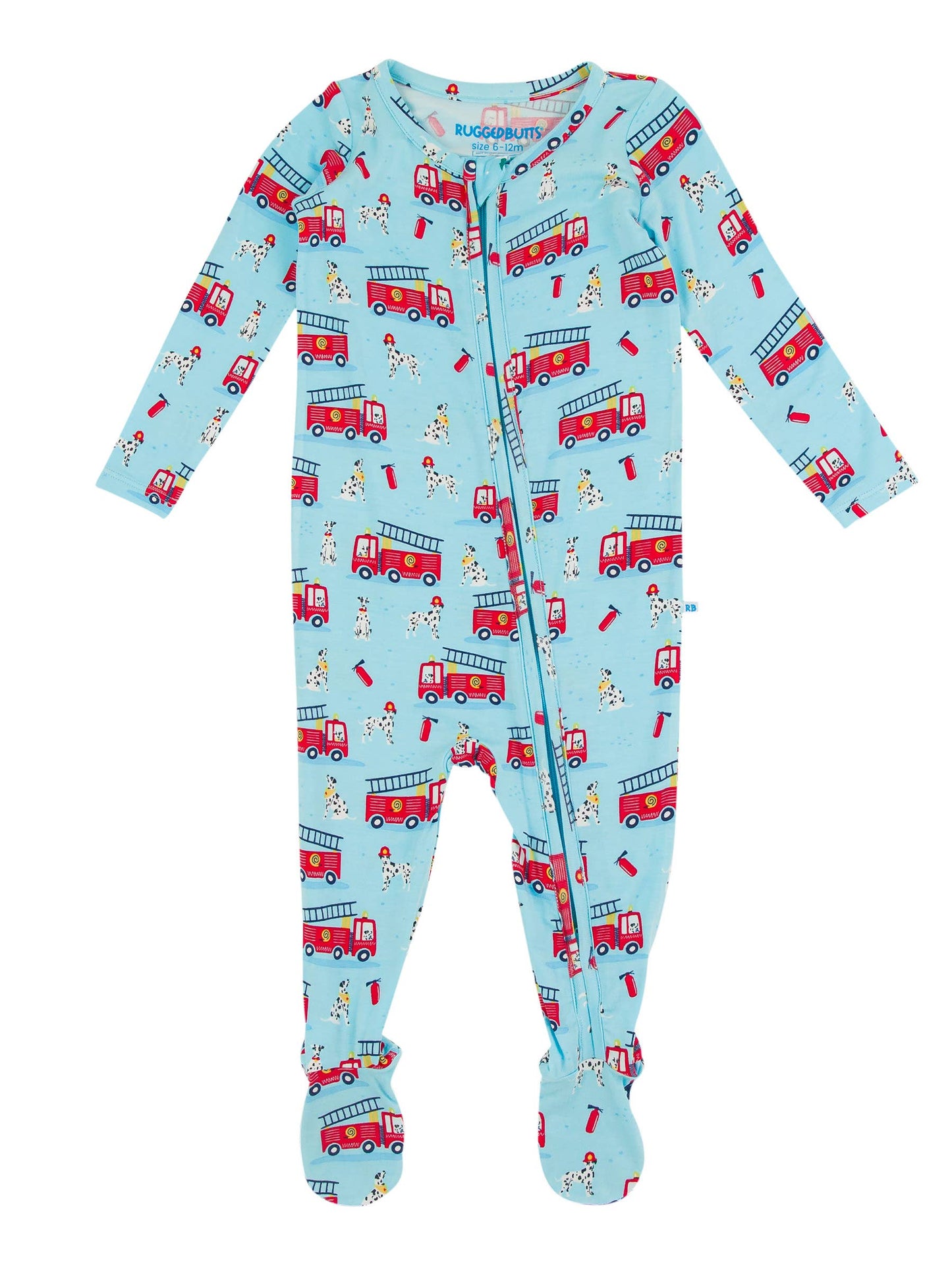 RB Boy Firetruck Pajamas Zipper Front