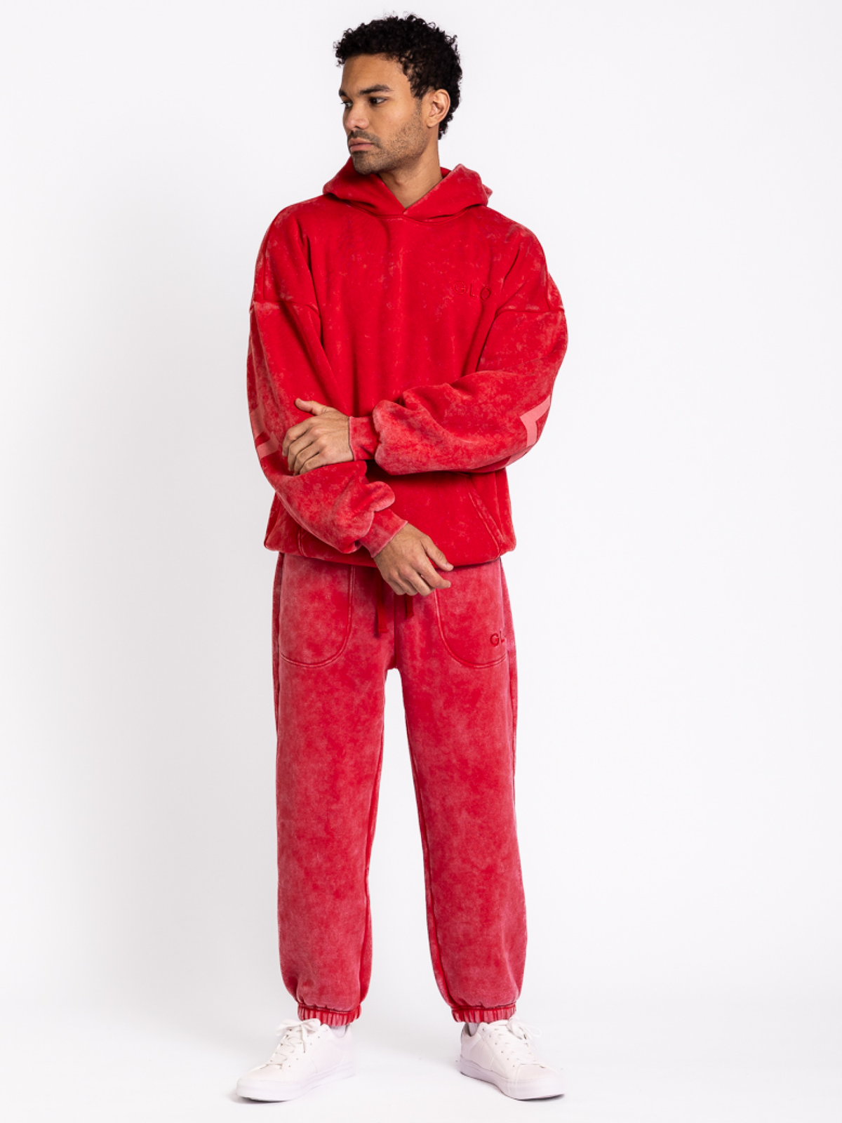 GLO Kingdom Essential Hoodie - Snow Wash - True Red