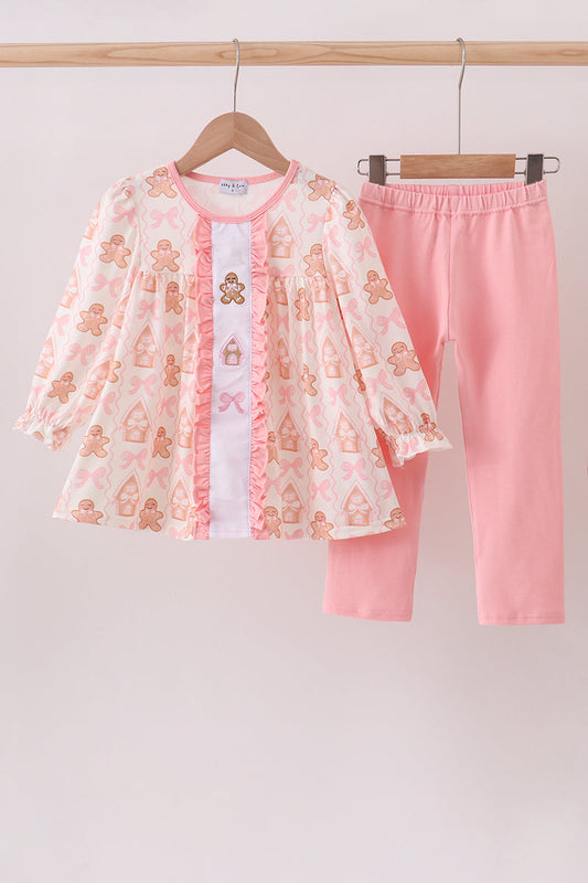 Gingerbread Pants Set with Embroidered Gingerbread