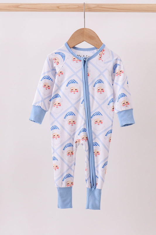 White and Blue Santa Claus Bamboo Sleeper