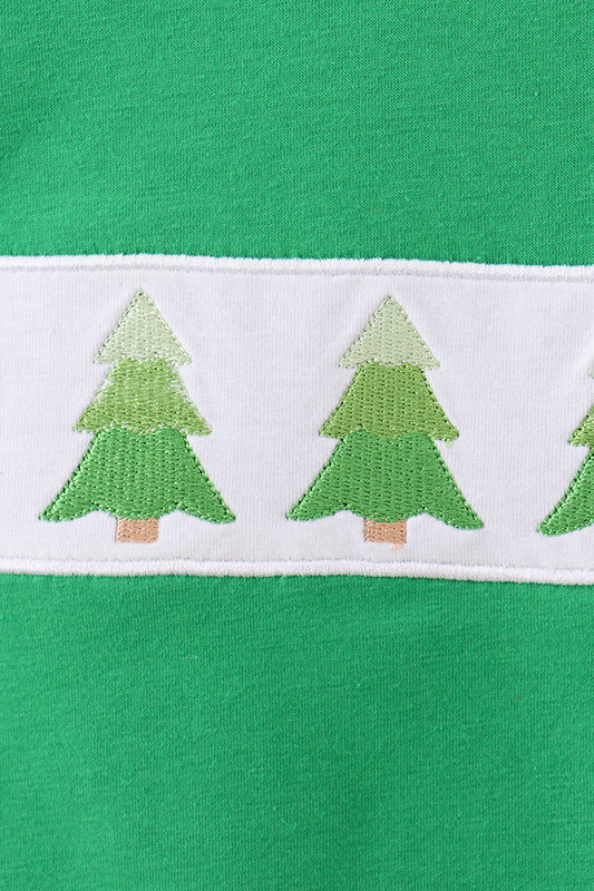 Lone Sleeve Embroidered Christmas Tree Top