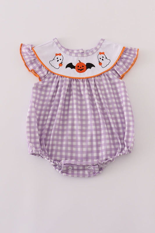 Purple Halloween Embroidered Bubble