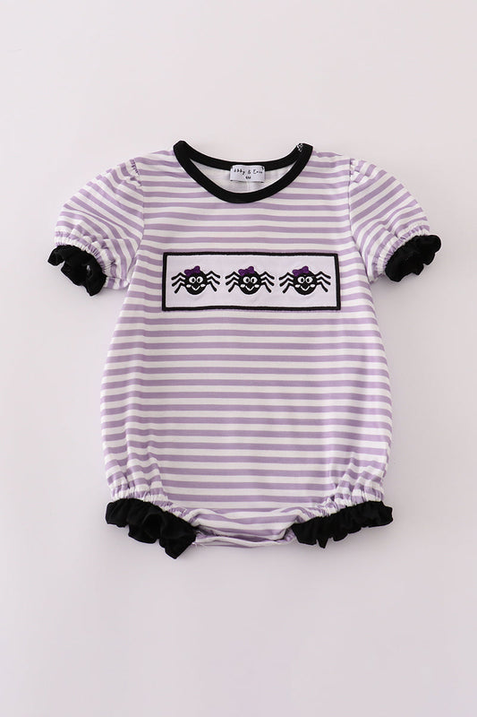 Purple Halloween Spider Embroidered Bubble