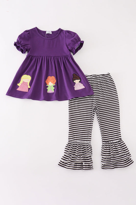 Three Witches Applique Pants Set