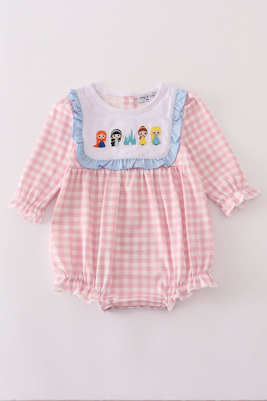 Pink and White Gingham Princess Bubble