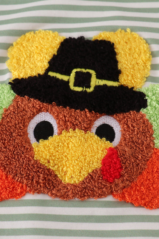 Green Striped Jonjon with French Knot Turkey