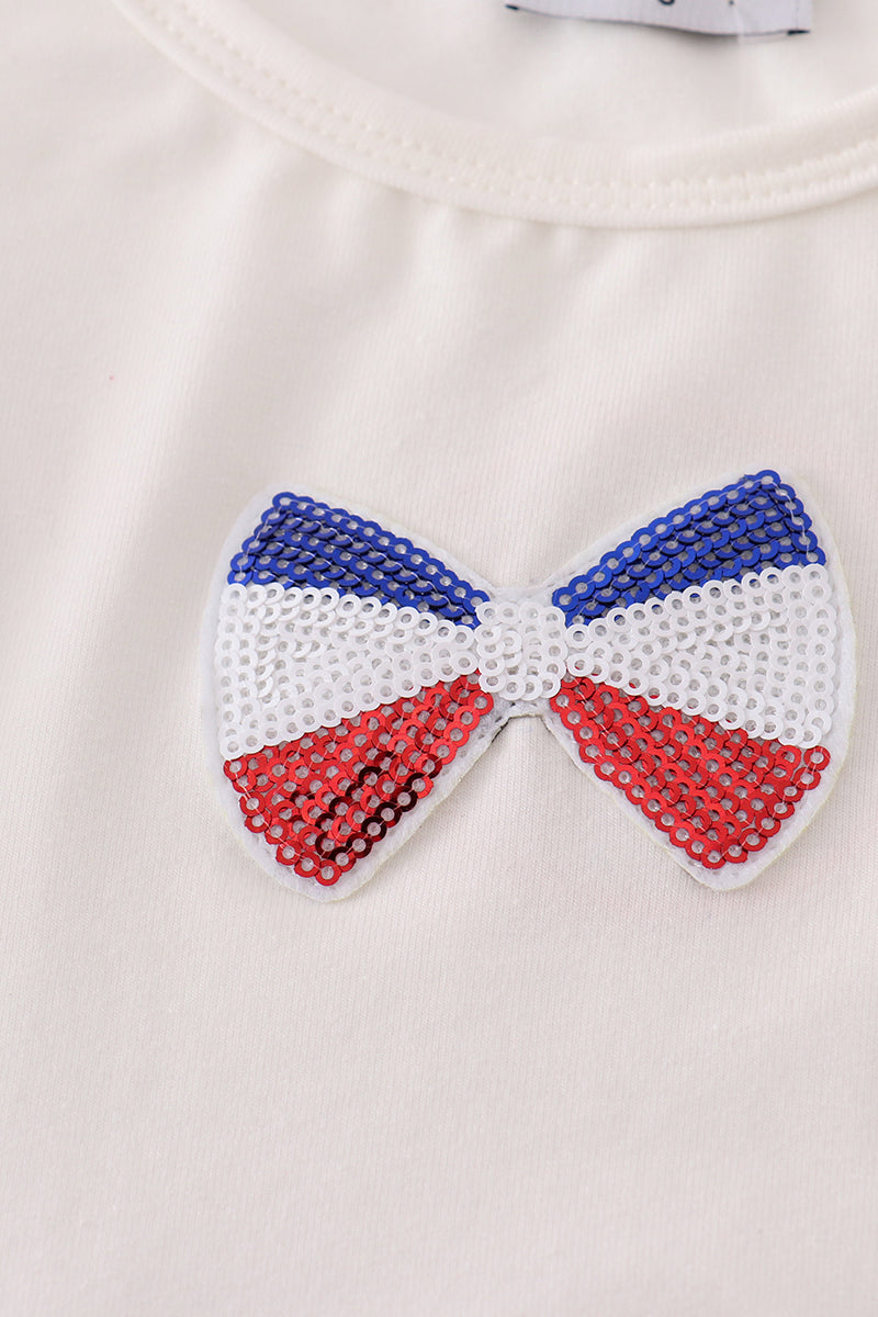 Flag bow ice-cream sequin mom & me top