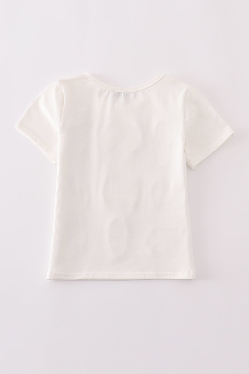 Flag bow ice-cream sequin mom & me top