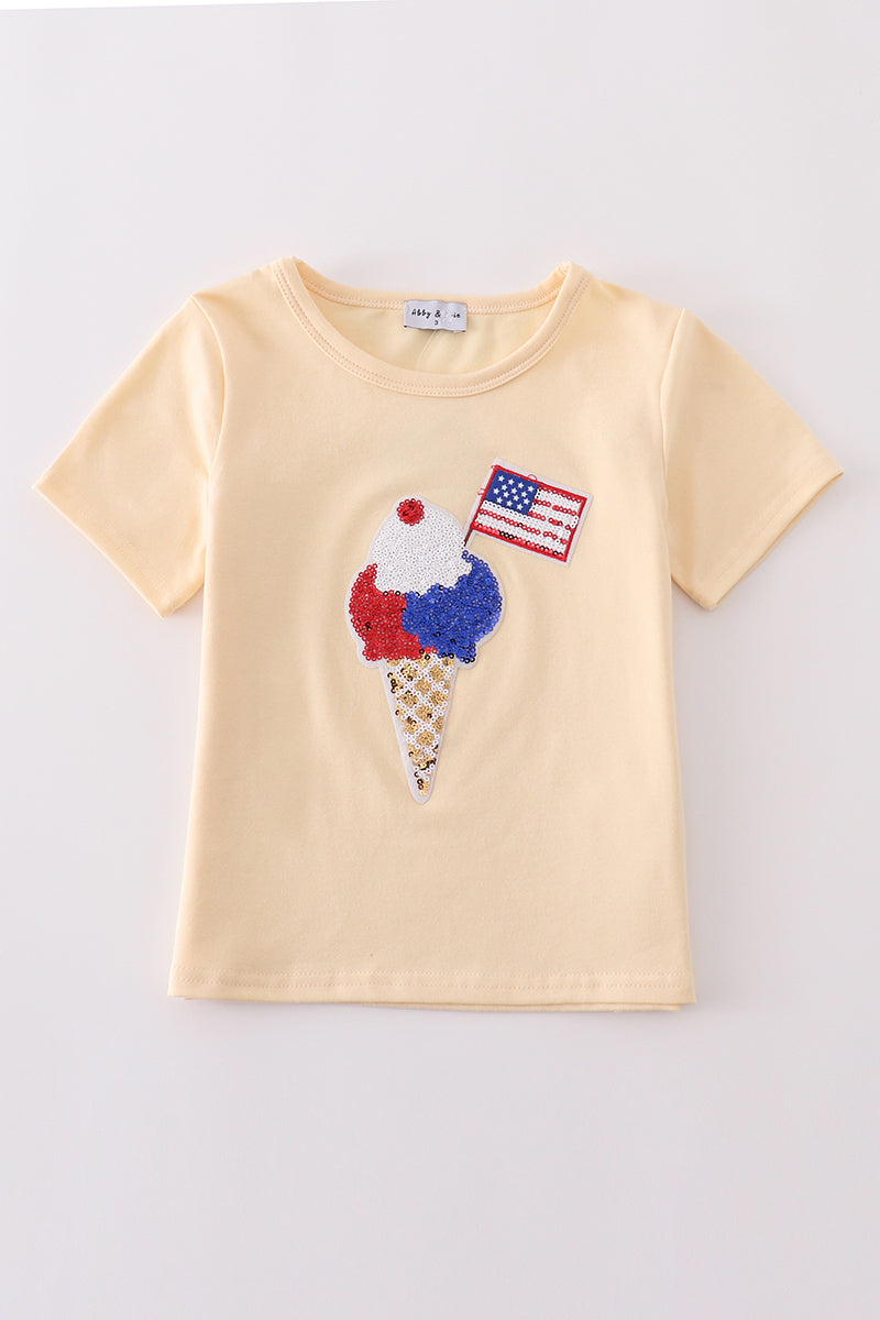 Ice cream flag sequin mom & me top