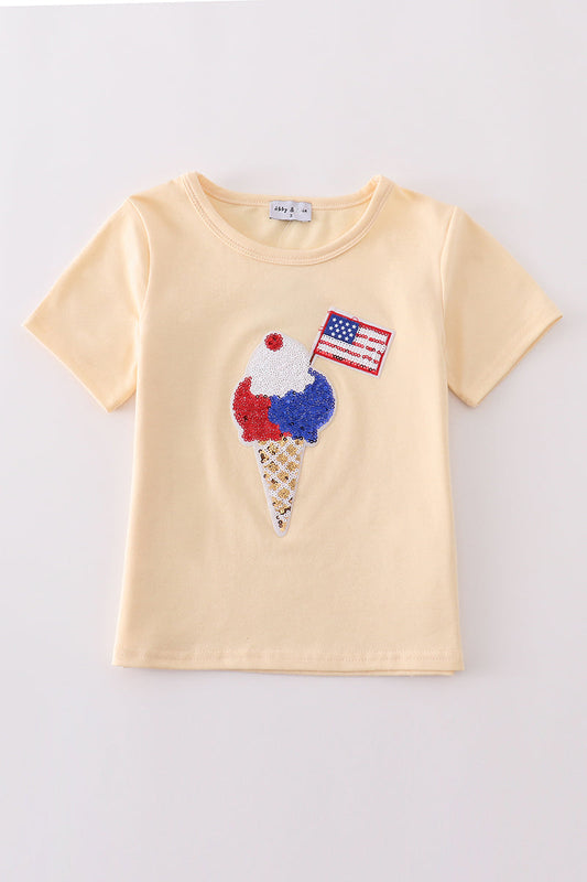 Ice cream flag sequin mom & me top