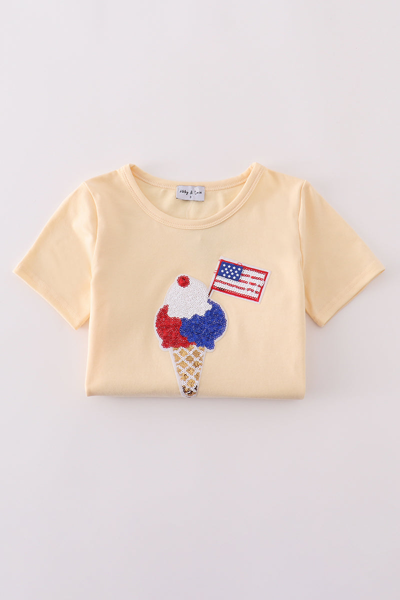 Ice cream flag sequin mom & me top