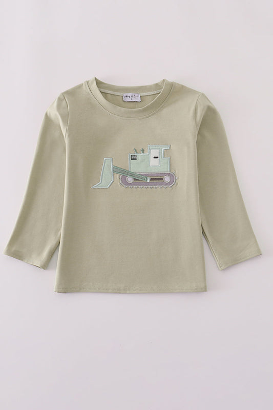 Cream Excavator Applique Shirt