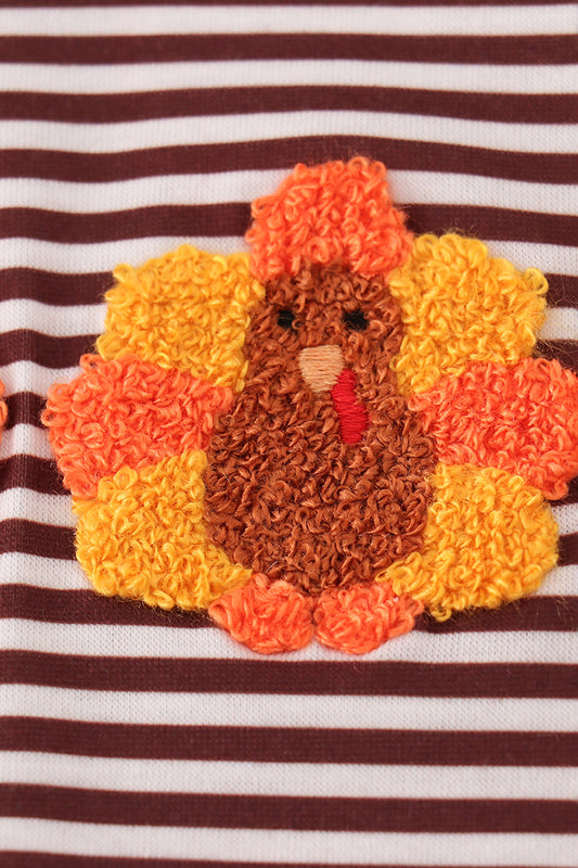 Long Sleeve Striped French Knot Turkey Shirt