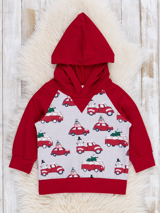 Holiday Tree Cars Raglan Shirt