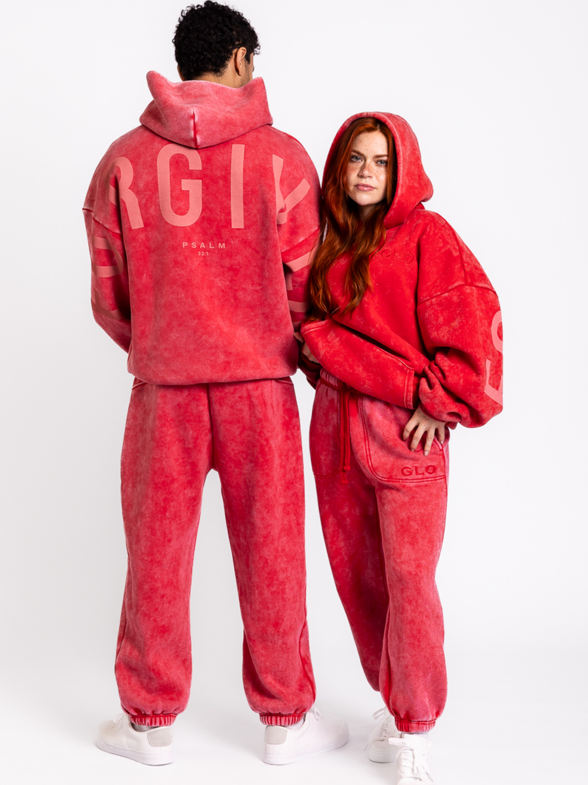 GLO Kingdom Essential Hoodie - Snow Wash - True Red