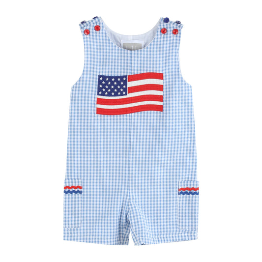 Blue Gingham American Flag John John