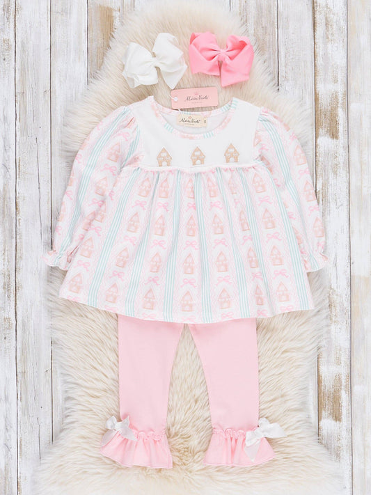 Pink Gingerbread House Ruffle Outfit