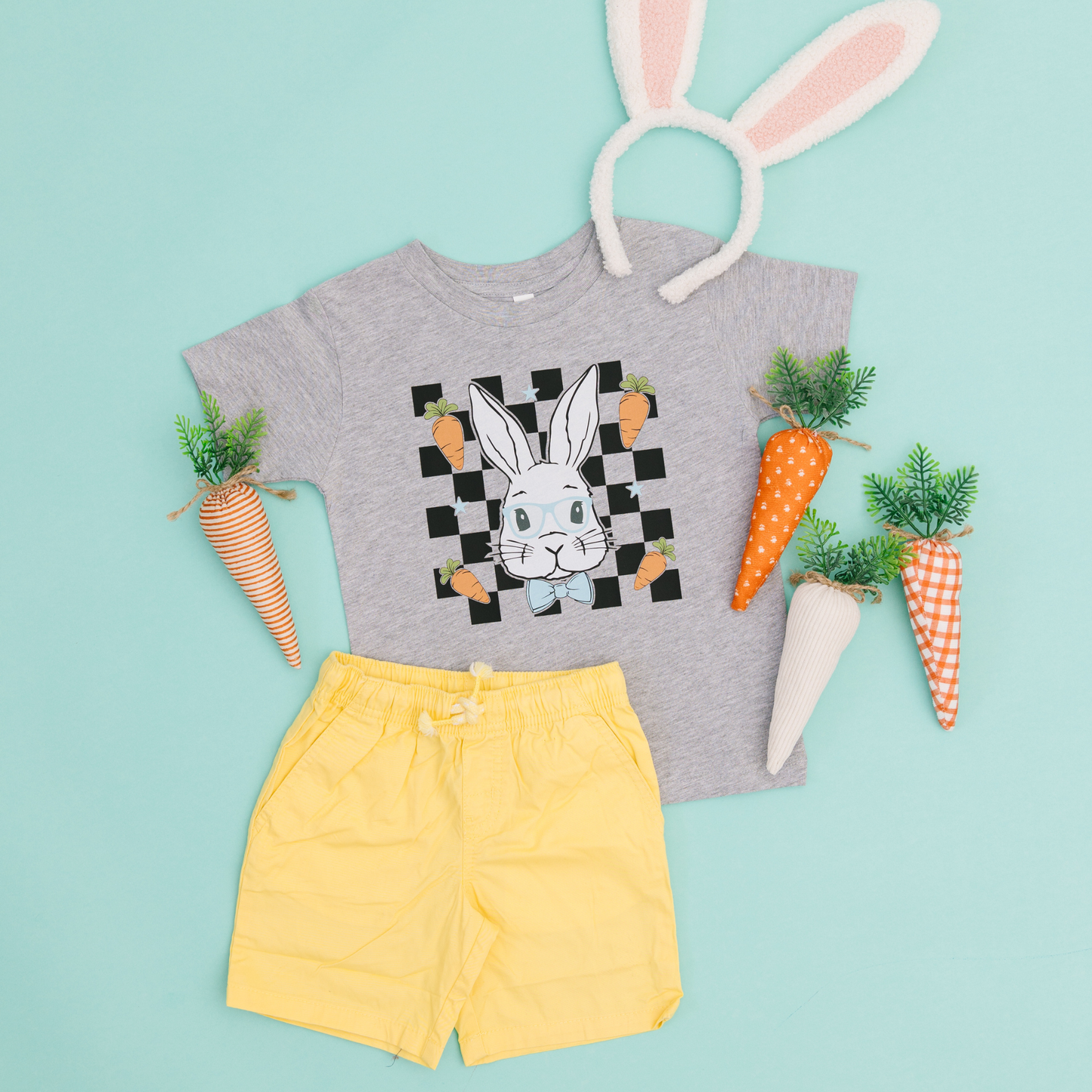 Boy Checkered Bunny Shirt