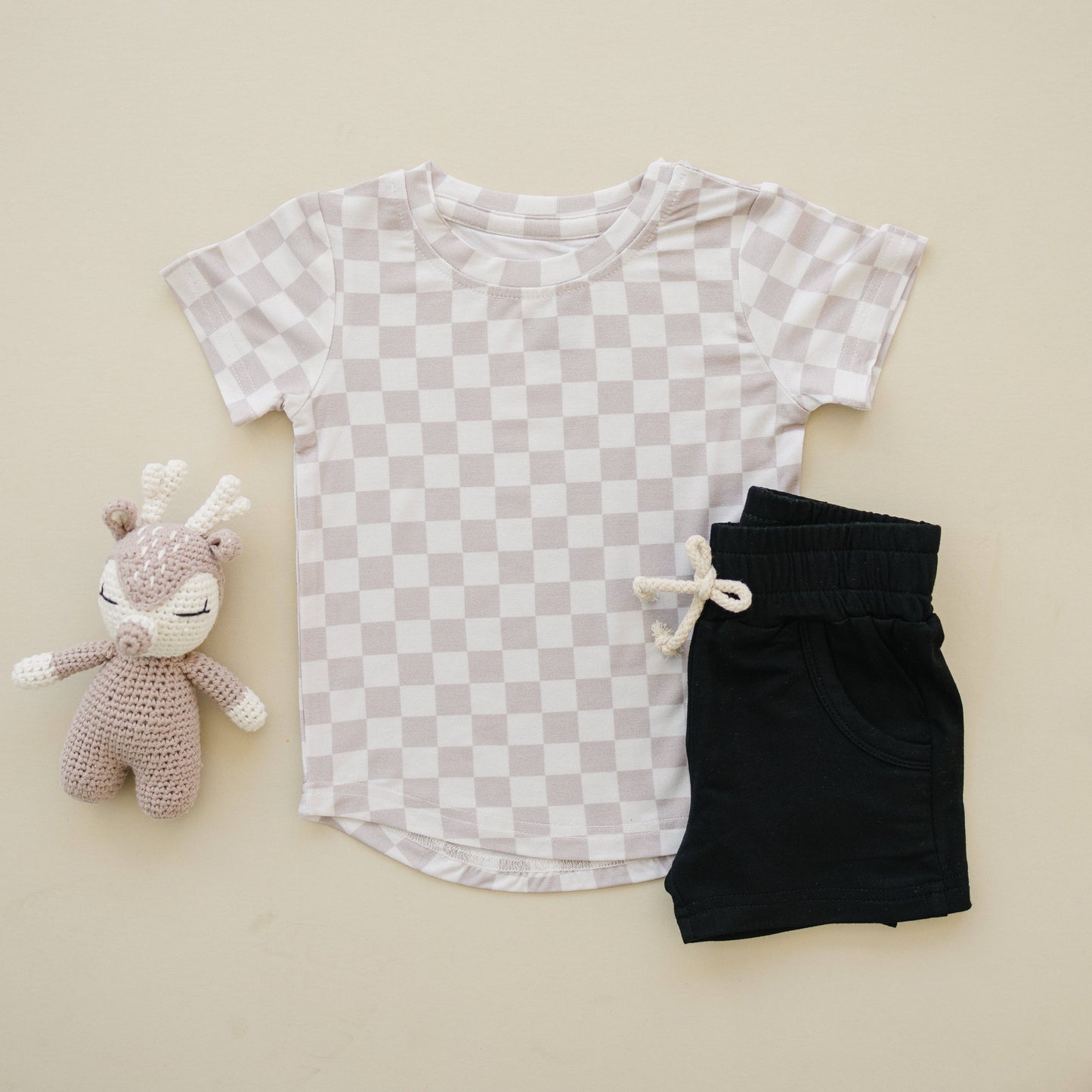 Neutral Checkered Bamboo Tee Baby & Toddler Boy Clothes Top